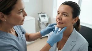 kysa-cosmetic-aesthetic-clinic-physician-demonstrating-jawline-mini-facelift