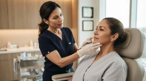 kysa-cosmetic-aesthetic-clinic-physician-examining-patient-jawline
