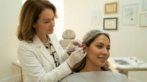 kysa-cosmetic-aesthetic-clinic-surgeon-marking-patient-earlobe