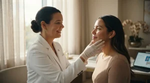 kysa-cosmetic-aesthetic-clinic-surgeon-palpating-patient's-cheek