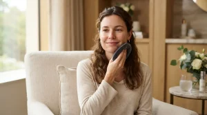 kysa-cosmetic-aesthetic-clinic-woman-applying-cooling-pad-to-face