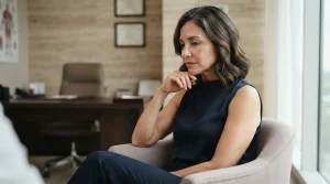 kysa-cosmetic-aesthetic-clinic-woman-sitting-thoughtfully-in-consultation