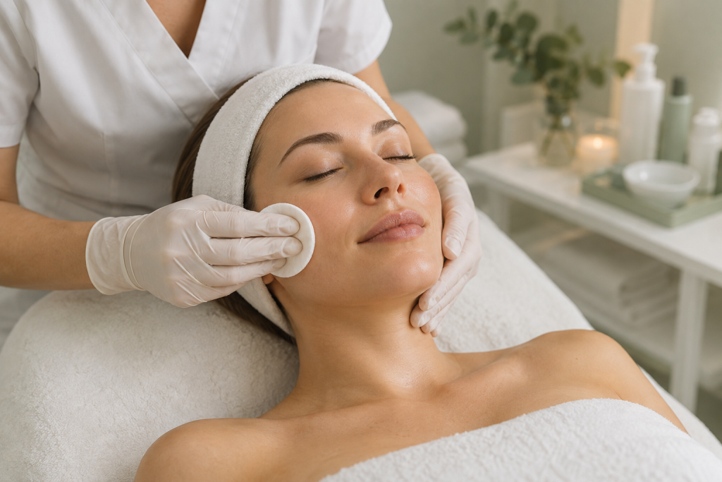 Illustrative gentle facial cleansing for PDRN Facial Mesotherapy in Cape Coral, FL at KYSA Cosmetic Clinic