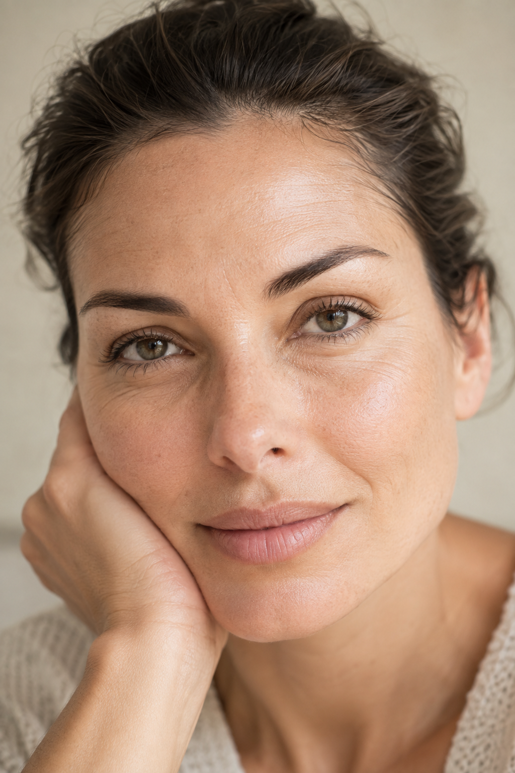 Illustrative close-up of natural forehead and eye area skin texture for PDRN Facial Mesotherapy in Cape Coral, FL at KYSA Cosmetic Clinic