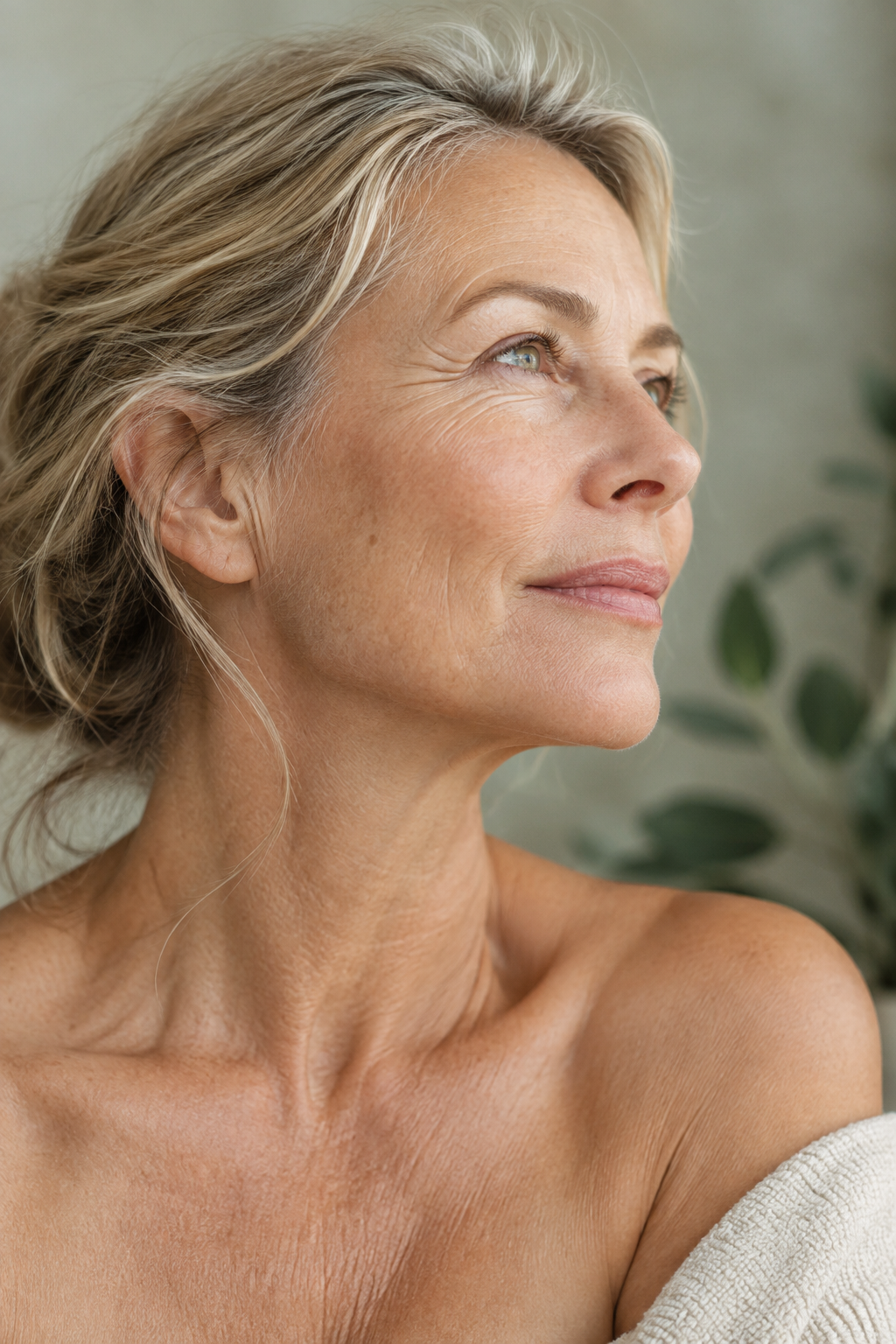 Illustrative portrait of a mature woman in natural light