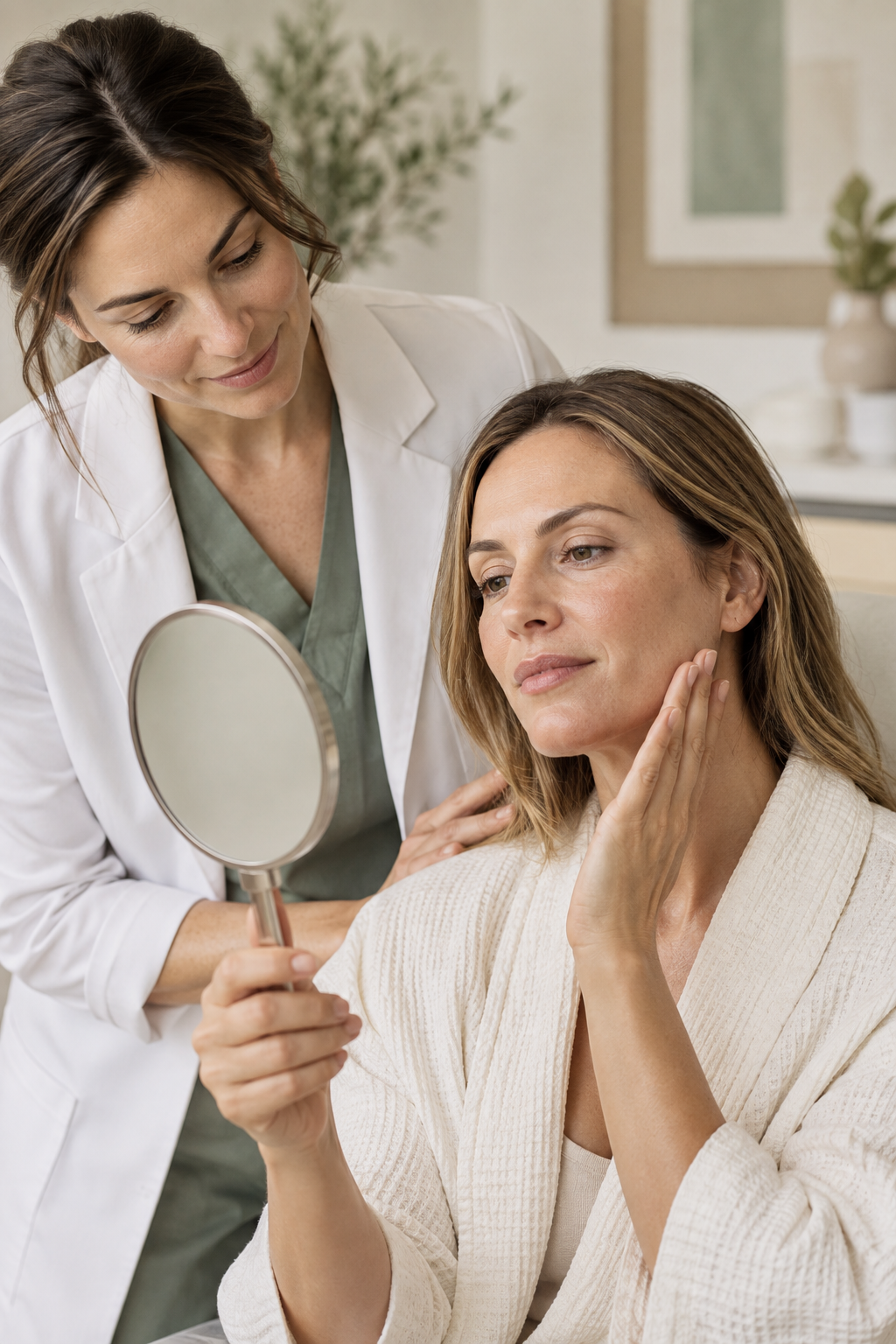 Illustrative facial skin evaluation and consultation for PDRN Facial Mesotherapy in Cape Coral, FL at KYSA Cosmetic Clinic