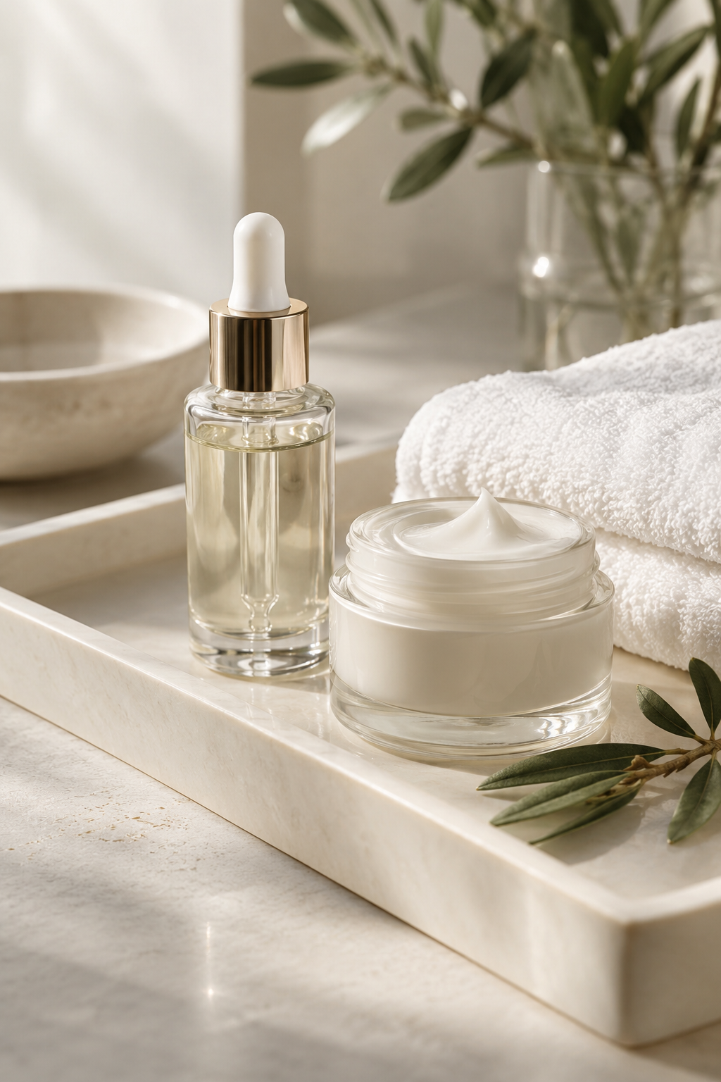 Illustrative skin care products for a facial skin hydration consultation for PDRN Facial Mesotherapy in Cape Coral, FL at KYSA Cosmetic Clinic